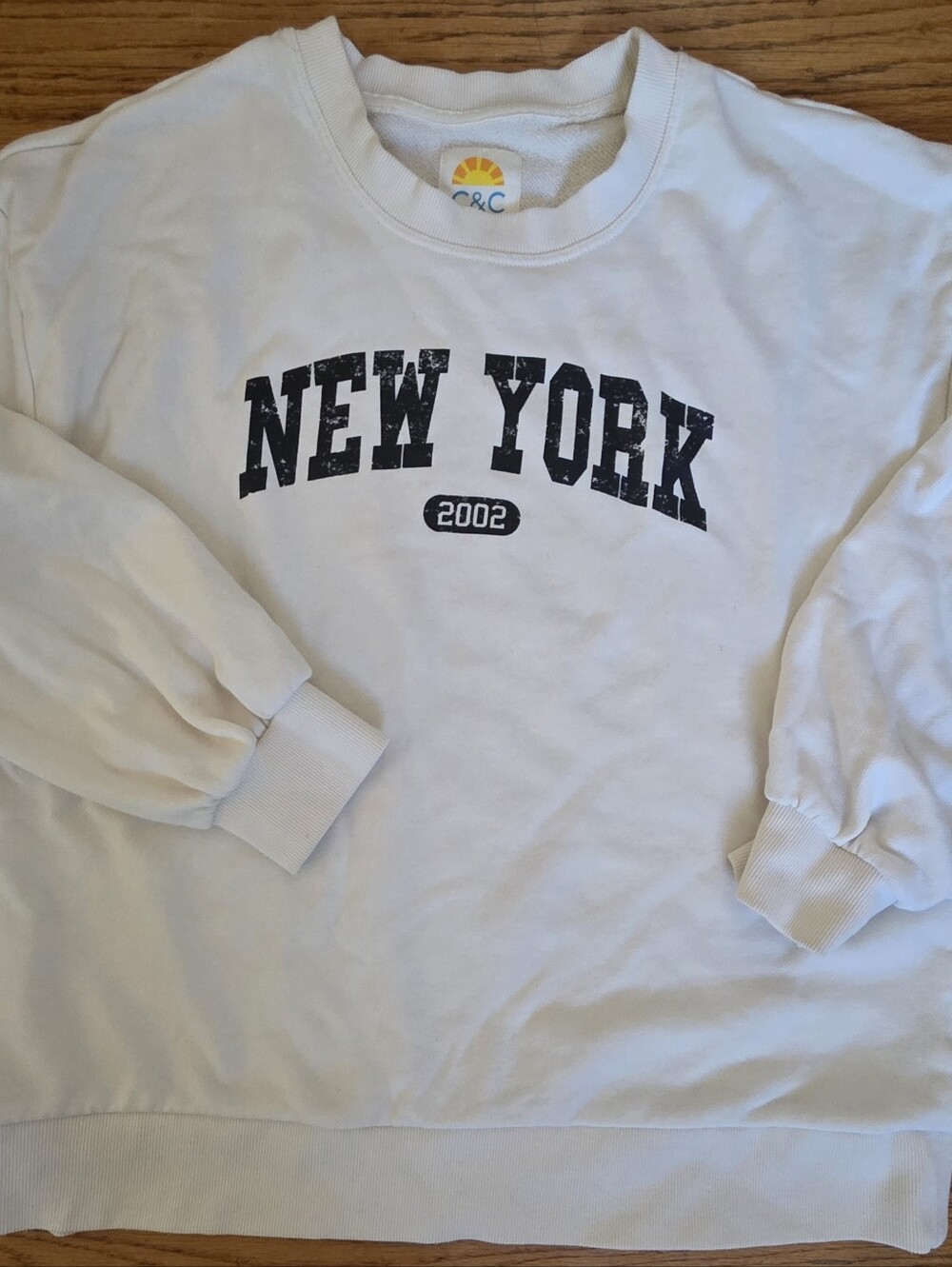 C & C california New York, White Crewneck Sweatshirt, Sz XL
